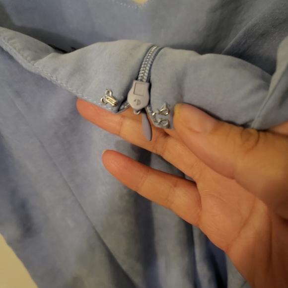 Light Blue Faux Suede Summer Dress - Picture 3 of 10